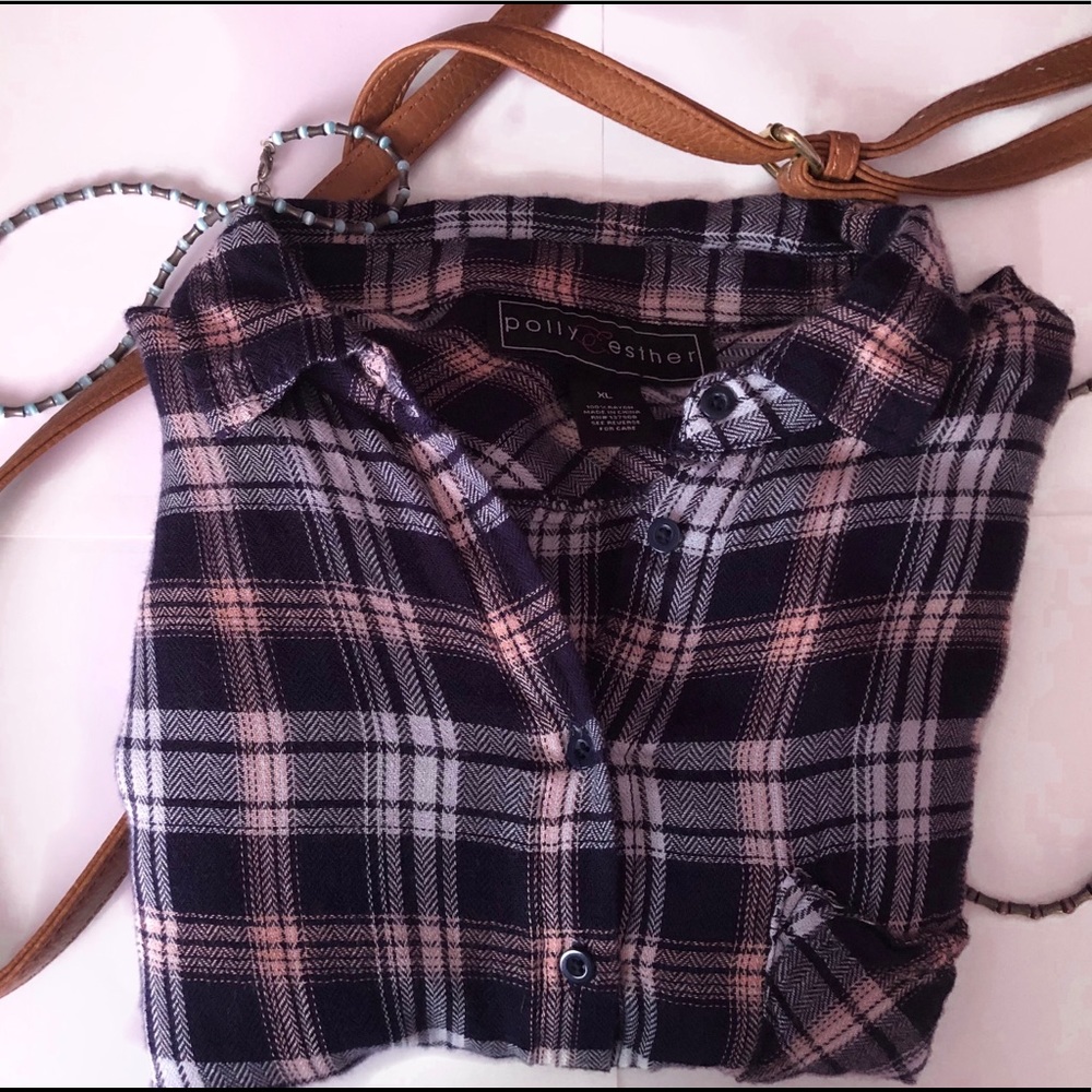 Polly&Esther Long sleeve flannel button down